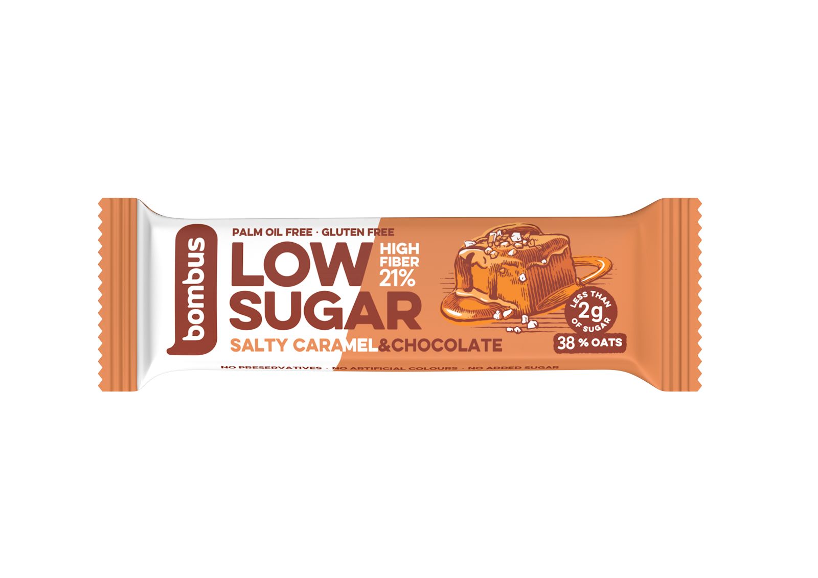 Bombus Low Sugar Salty caramel & chocolate tyčinka 40 g Bombus