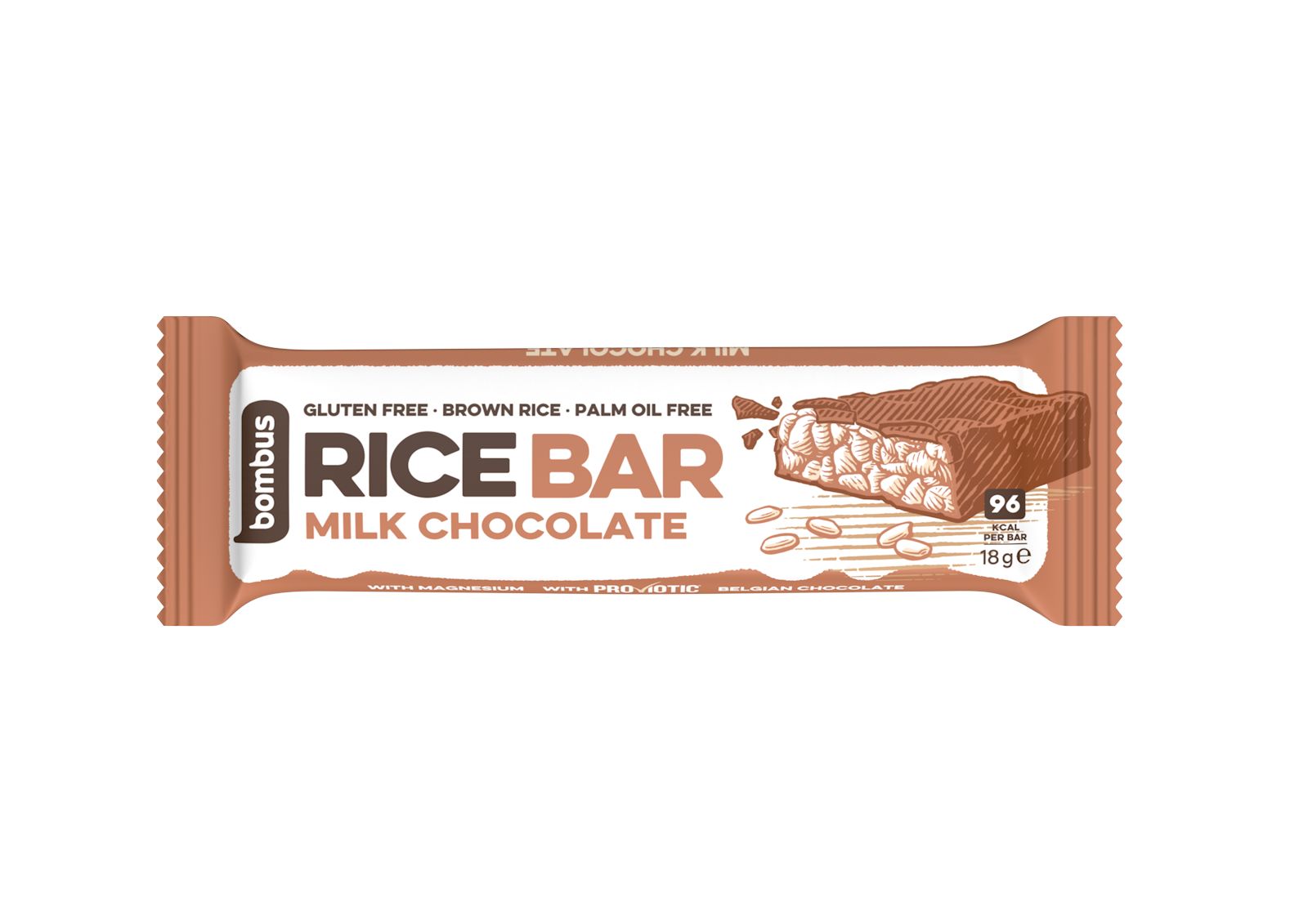 Bombus Rice Bar Milk chocolate tyčinka 18 g Bombus