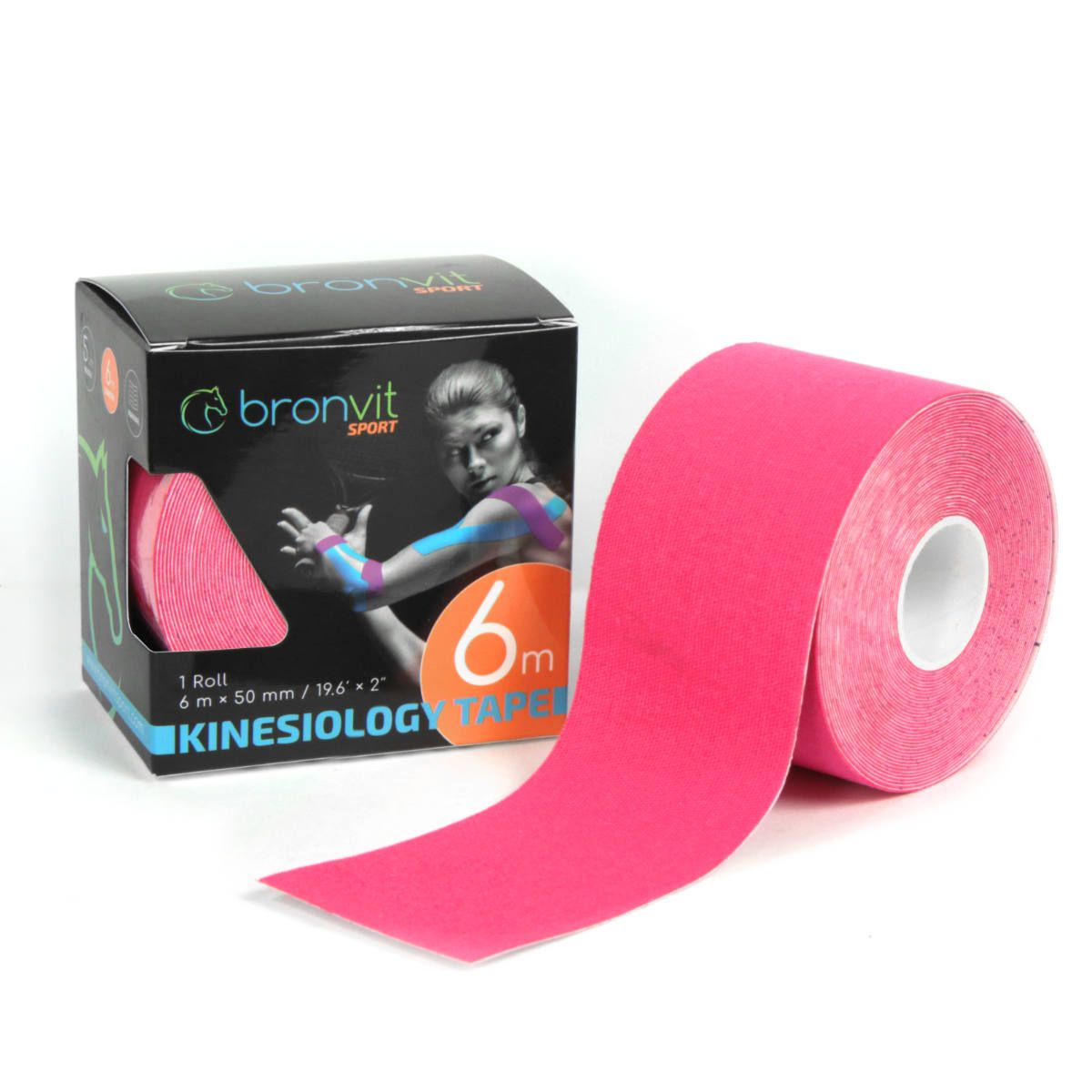 BronVit Sport Kinesio Tape classic 5 cm x 6 m tejpovací páska růžová BronVit Sport