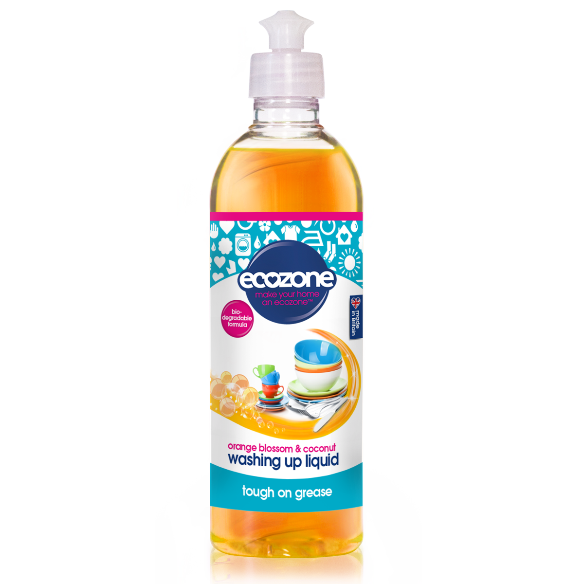 Ecozone Prostředek na ruční mytí nádobí pomeranč a kokos 500 ml Ecozone