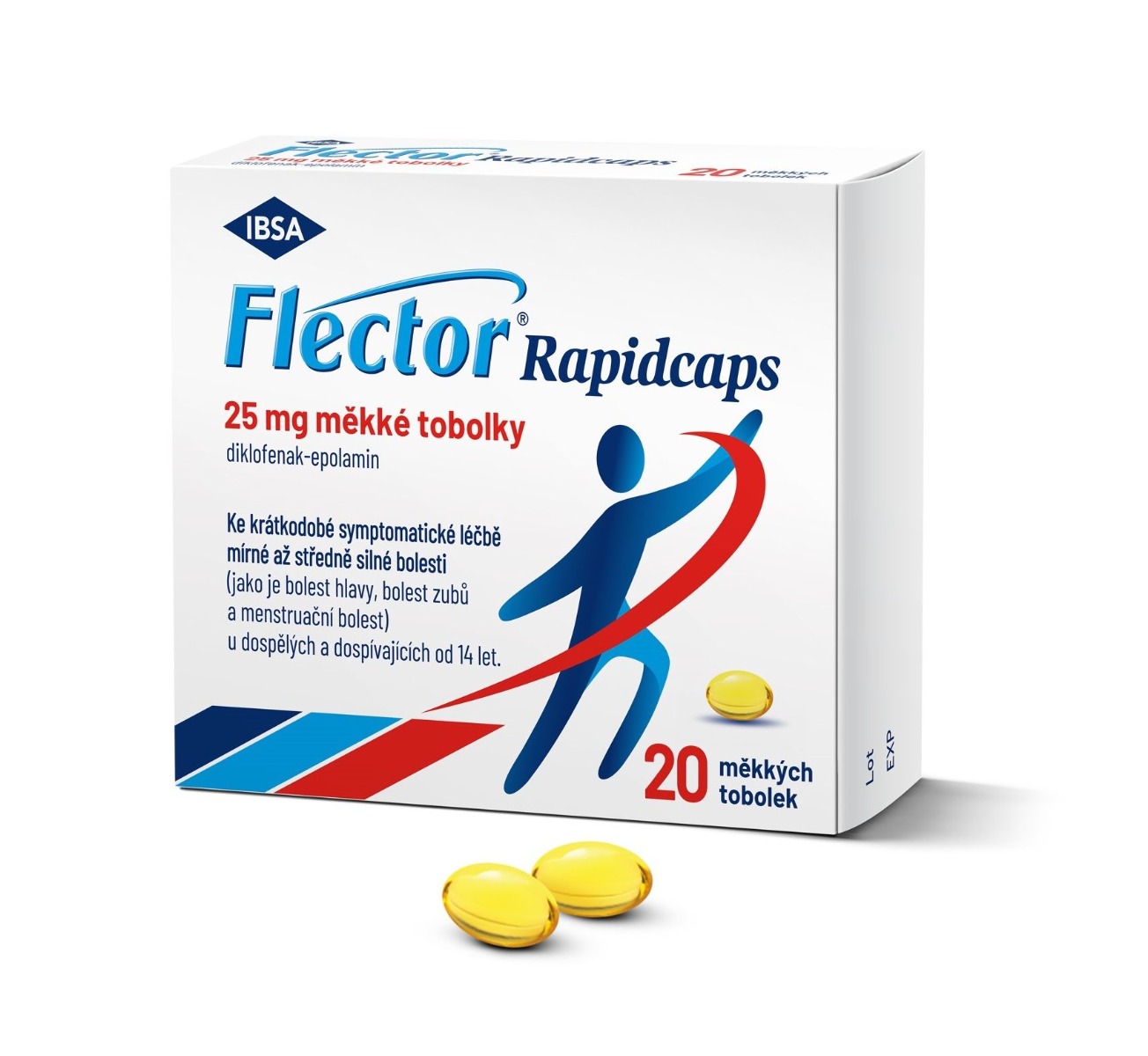 Flector Rapidcaps 25 mg 20 měkkých tobolek Flector