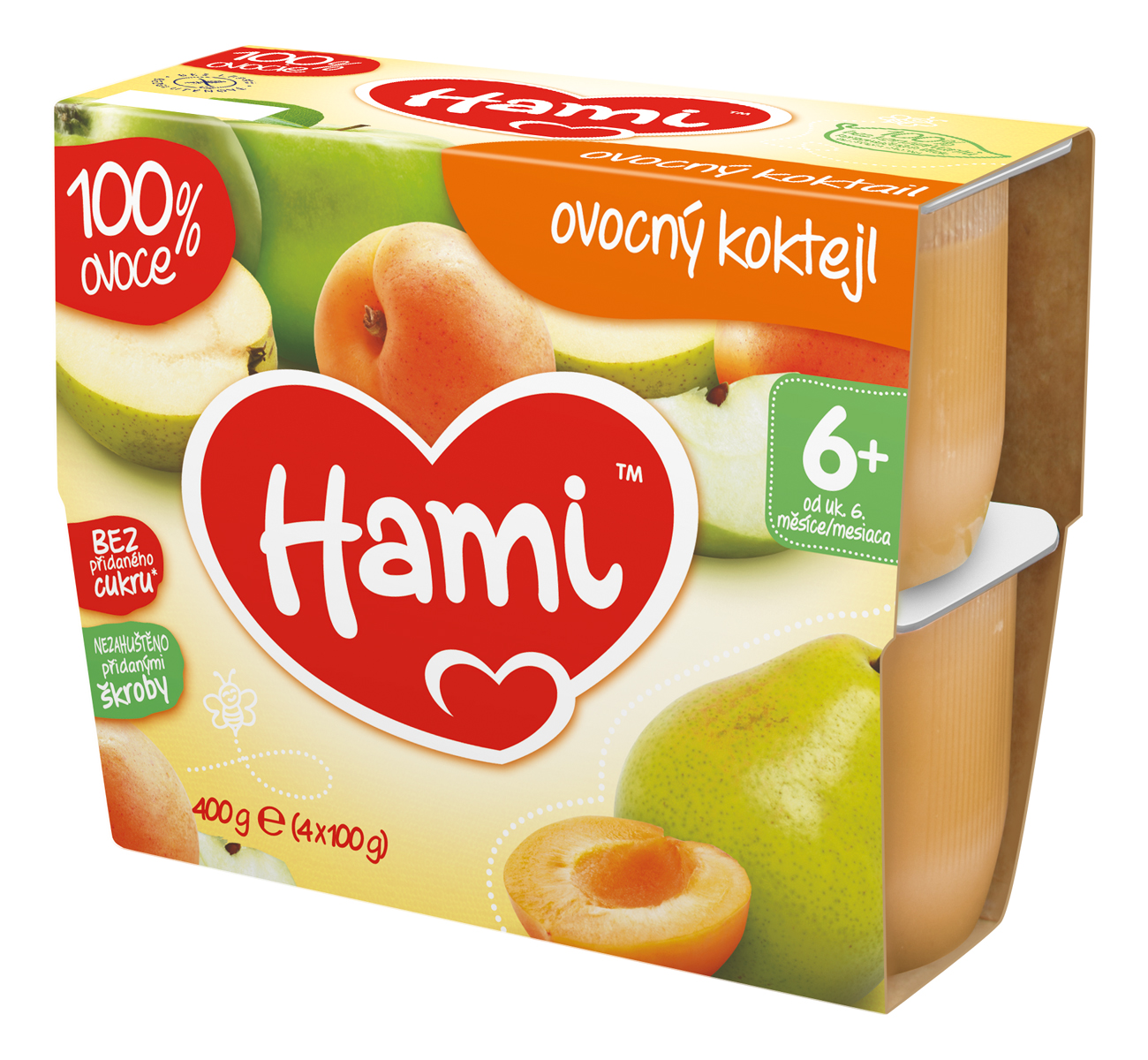 Hami 100% ovoce Ovocný koktejl 6+ 4x100 g Hami