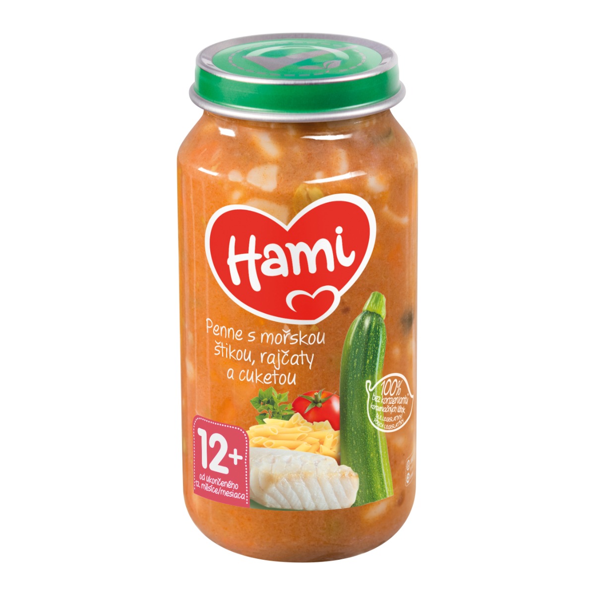 Hami Penne s mořskou štikou rajčaty a cuketou 12+ 250 g Hami