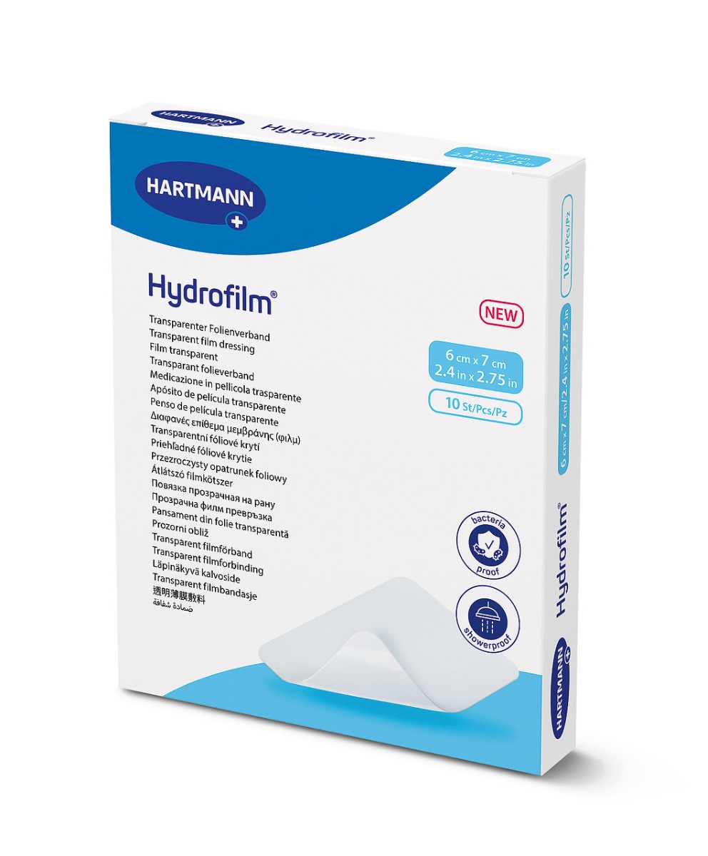 Hartmann Hydrofilm 6 cm x 7 cm náplast fixační 10 ks Hartmann
