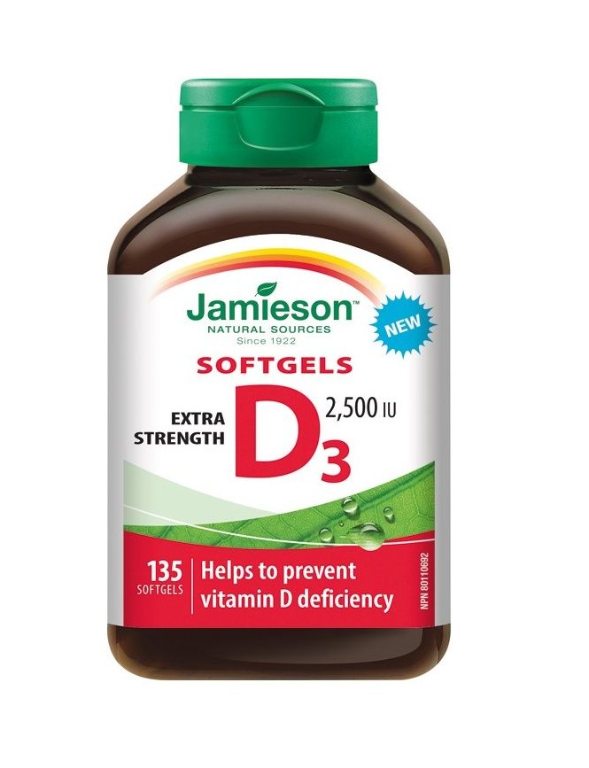 Jamieson Vitamín D3 2500 IU 135 kapslí Jamieson