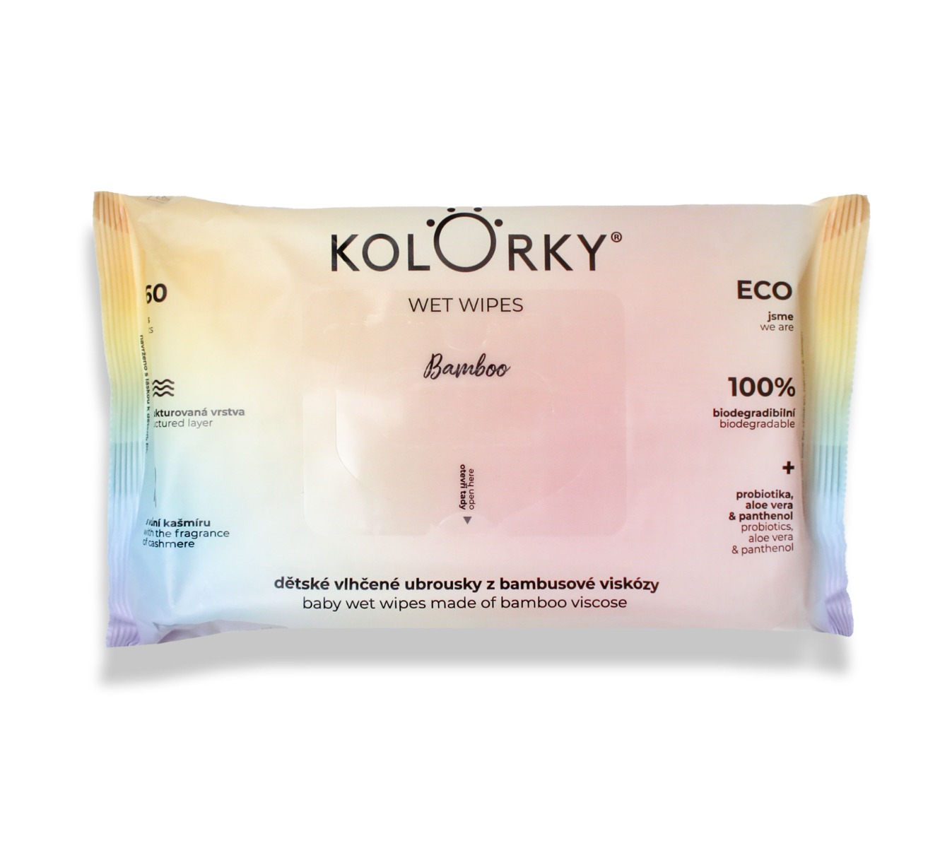 KOLORKY Wet Wipes Bamboo vlhčené ubrousky 60 ks KOLORKY