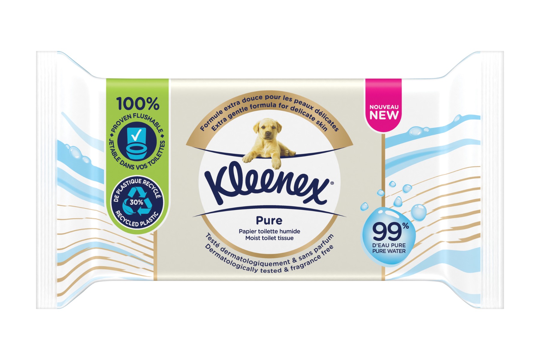 Kleenex Pure vlhčený toaletní papír 38 ks Kleenex