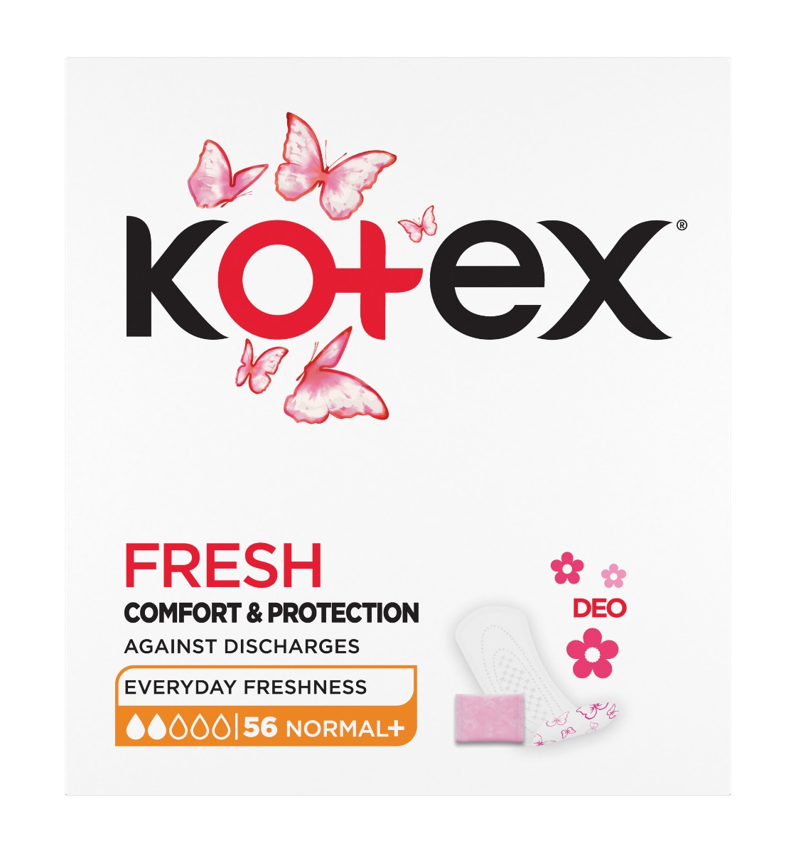 Kotex Fresh Liners Normal+ slipové vložky 56 ks Kotex