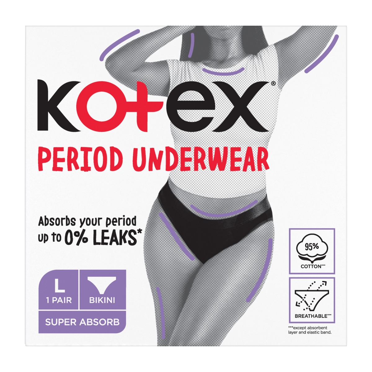 Kotex Period Underwear vel. L menstruační kalhotky Kotex
