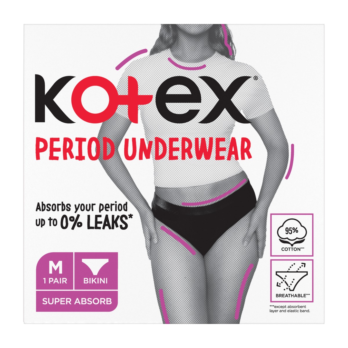 Kotex Period Underwear vel. M menstruační kalhotky Kotex
