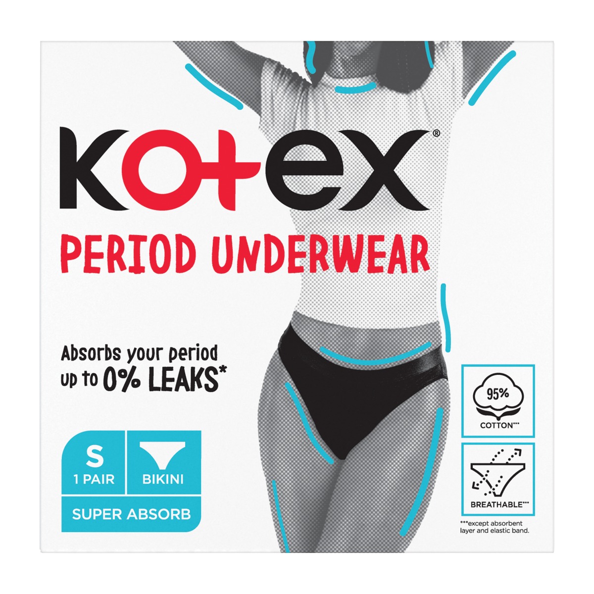 Kotex Period Underwear vel. S menstruační kalhotky Kotex