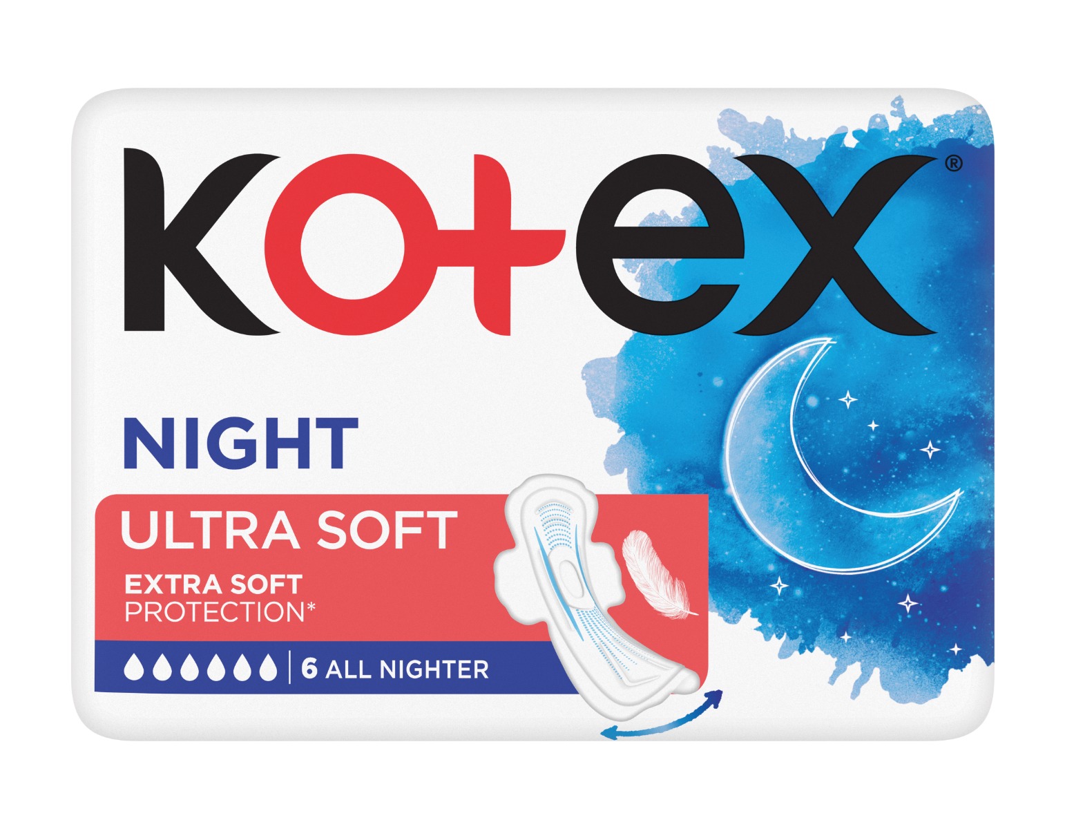 Kotex Ultra Soft Night vložky 6 ks Kotex