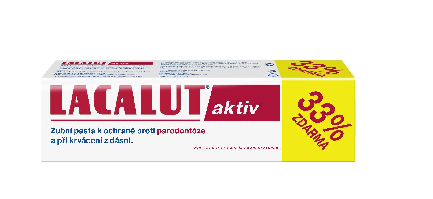 Lacalut Aktiv zubní pasta 100 ml + 33 % zdarma Lacalut