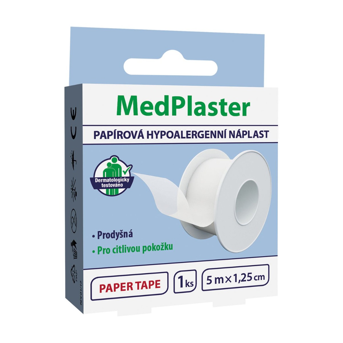 MedPlaster Náplast papírová cívková 5 m x 1