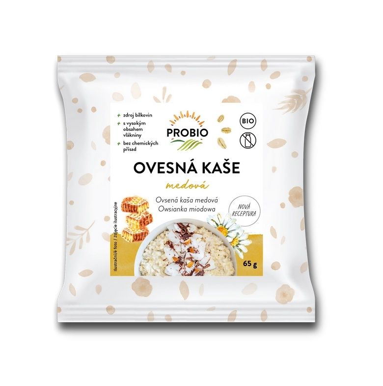 PROBIO Kaše ovesná medová jednoporcová BIO 65 g PROBIO