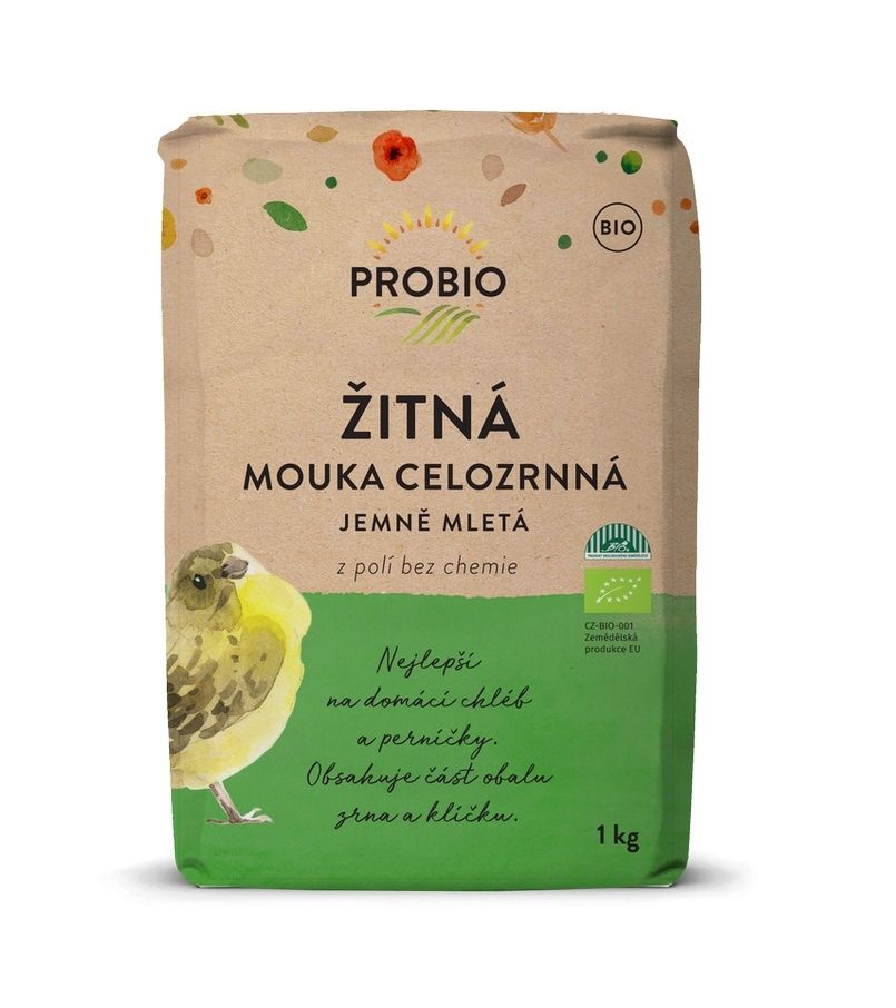 PROBIO Mouka žitná celozrnná jemně mletá BIO 1 kg PROBIO