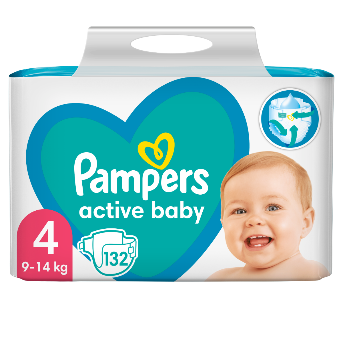 Pampers Active Baby vel. 4 9–14 ks dětské pleny 132 ks Pampers