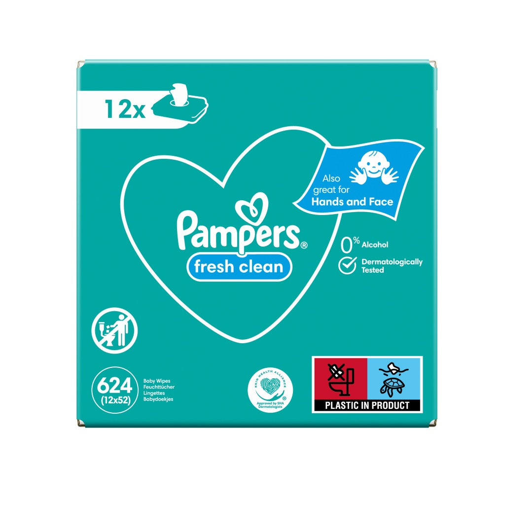 Pampers Fresh Clean vlhčené ubrousky 12x52 ks Pampers