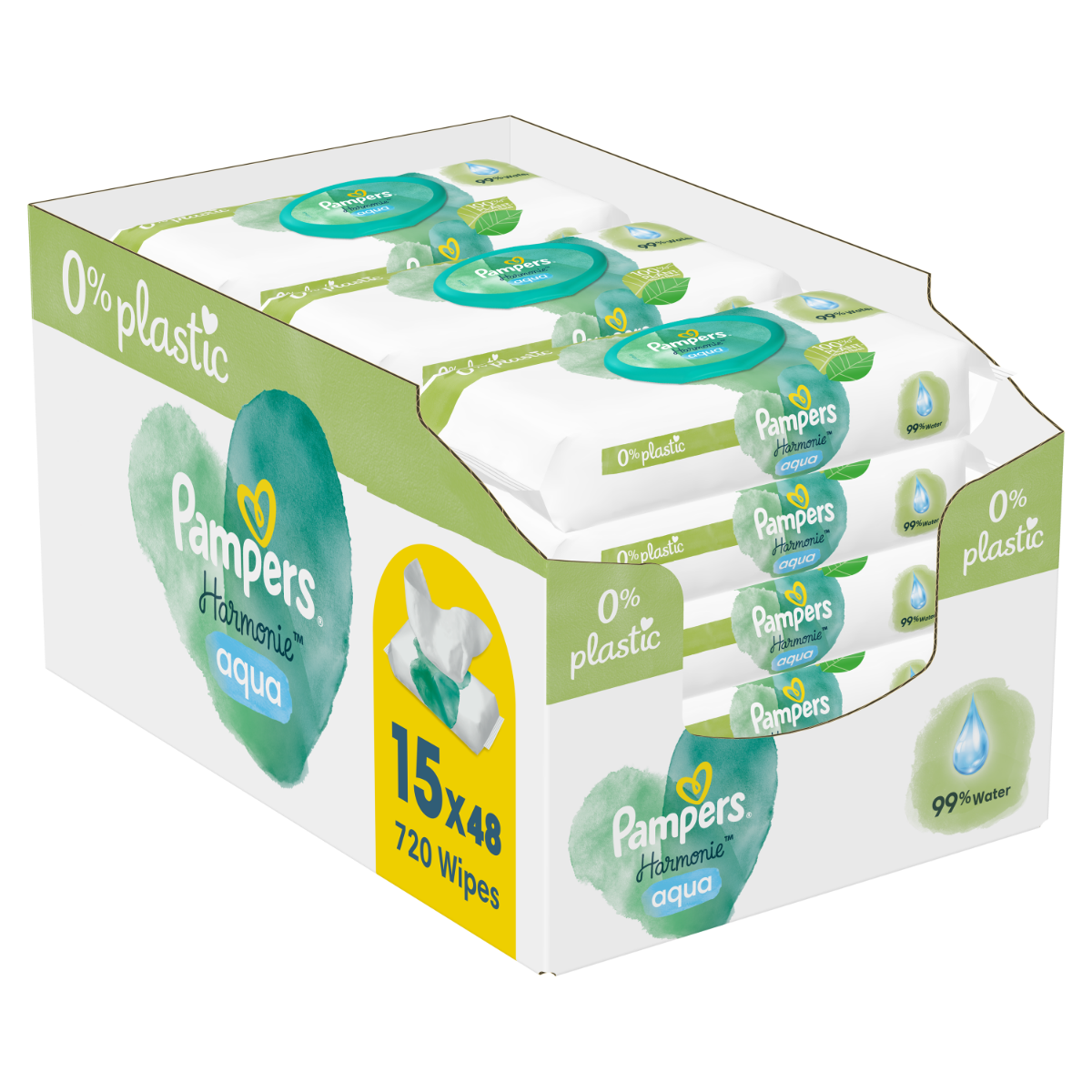 Pampers Harmonie Aqua vlhčené ubrousky 15x48 ks Pampers