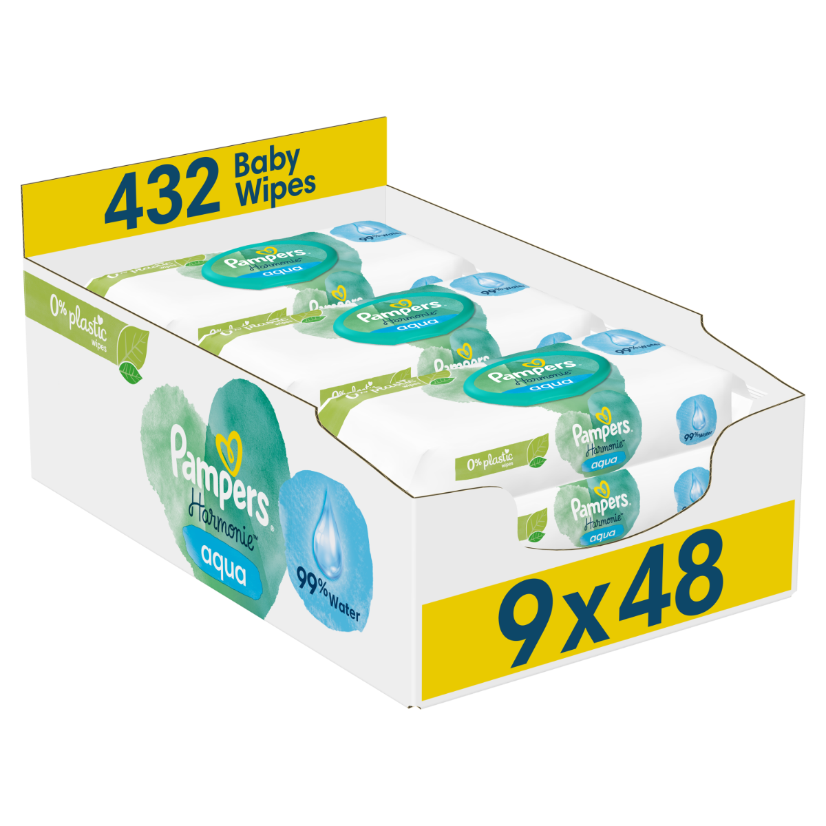 Pampers Harmonie Aqua vlhčené ubrousky 9x48 ks Pampers