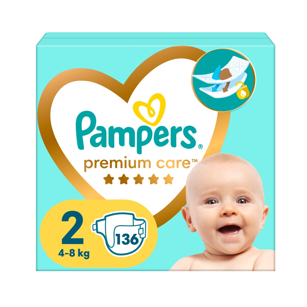 Pampers Premium Care vel. 2 4-8 kg dětské pleny 136 ks Pampers