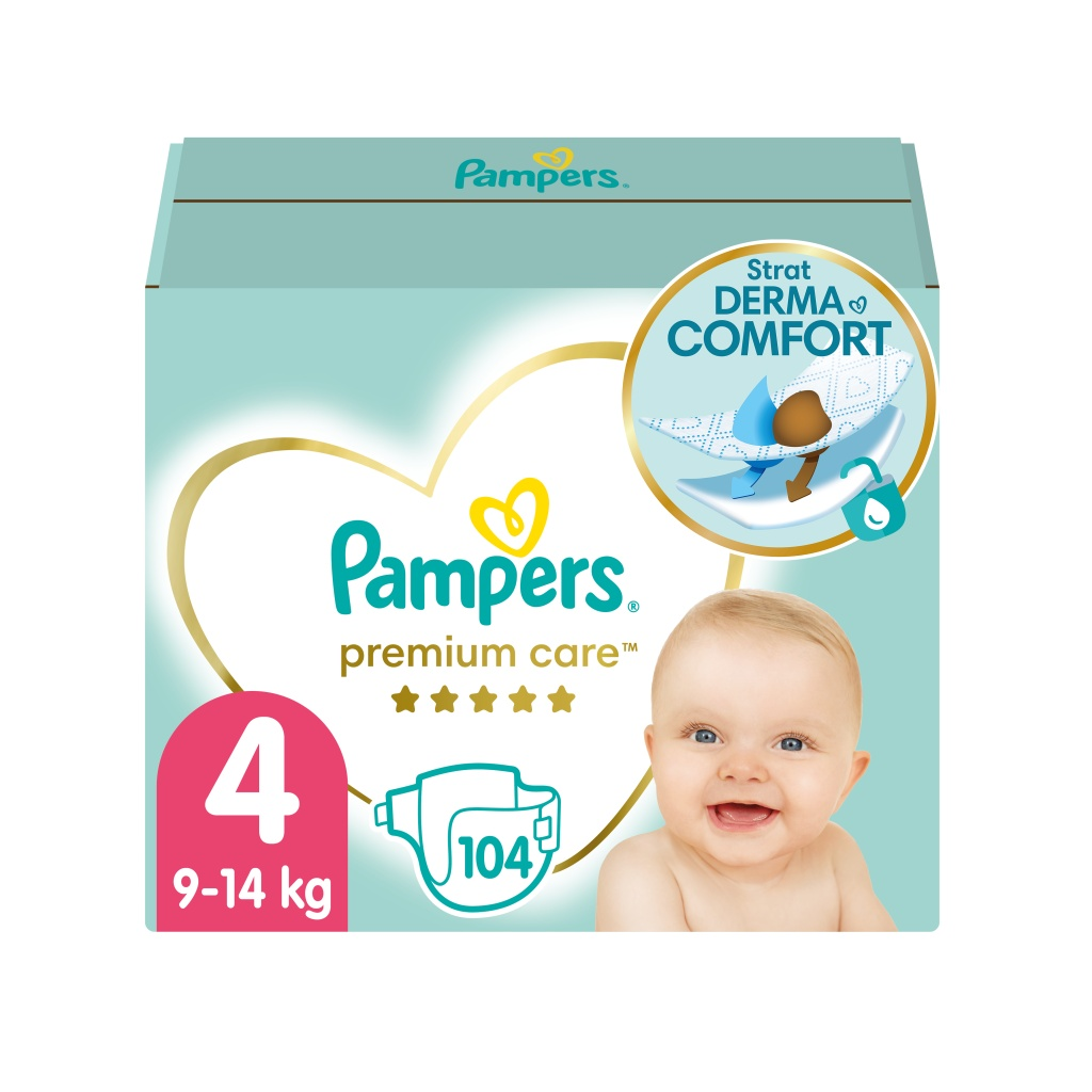 Pampers Premium Care vel. 4 9–14 kg dětské pleny 104 ks Pampers