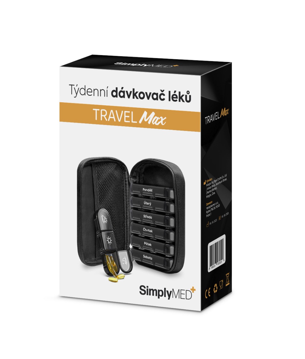 SimplyMed Dávkovač léků týdenní Travel Max SimplyMed