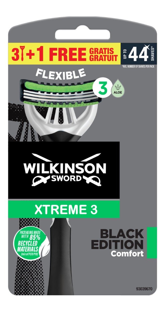 Wilkinson Xtreme3 Black Edition Comfort pánský jednorázový holicí strojek 3+1 ks Wilkinson