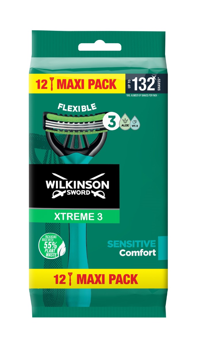 Wilkinson Xtreme3 Sensitive Comfort Maxi pack pánský jednorázový holicí strojek 12 ks Wilkinson