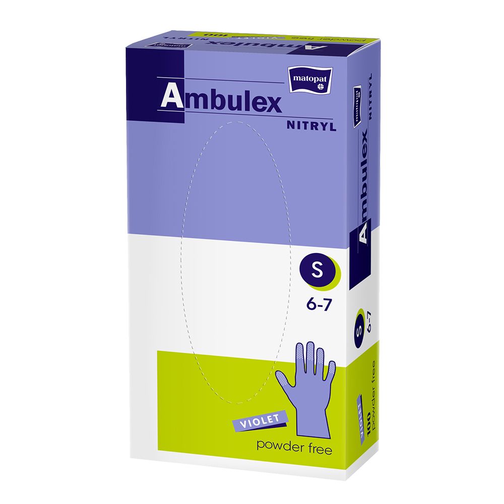 Ambulex Nitryl Rukavice nepudrované violet vel. S 100 ks Ambulex