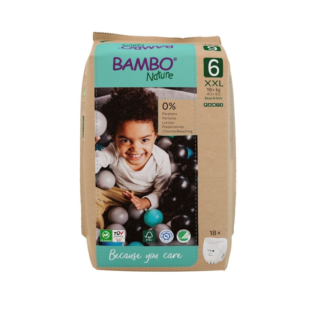 Bambo Nature Pants 6 18+ kg dětské natahovací plenkové kalhotky 18 ks Bambo Nature