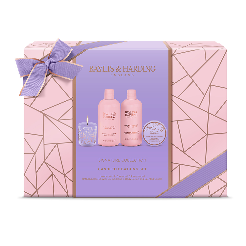 Baylis & Harding Dárková sada péče o tělo se svíčkou Jojoba & Vanilka 4 ks Baylis & Harding