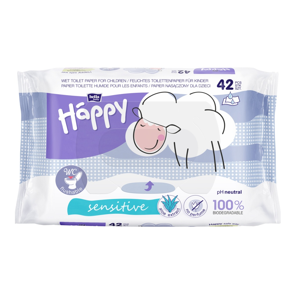 Bella Baby Happy vlhčený toaletní papír sensitive 42 ks Bella