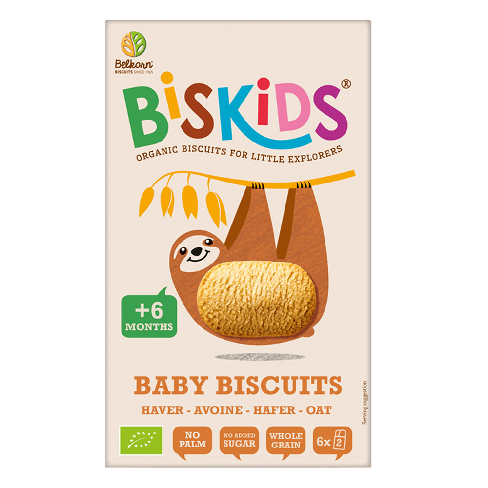 Biskids BIO dětské celozrnné ovesné sušenky 6M 120 g Biskids