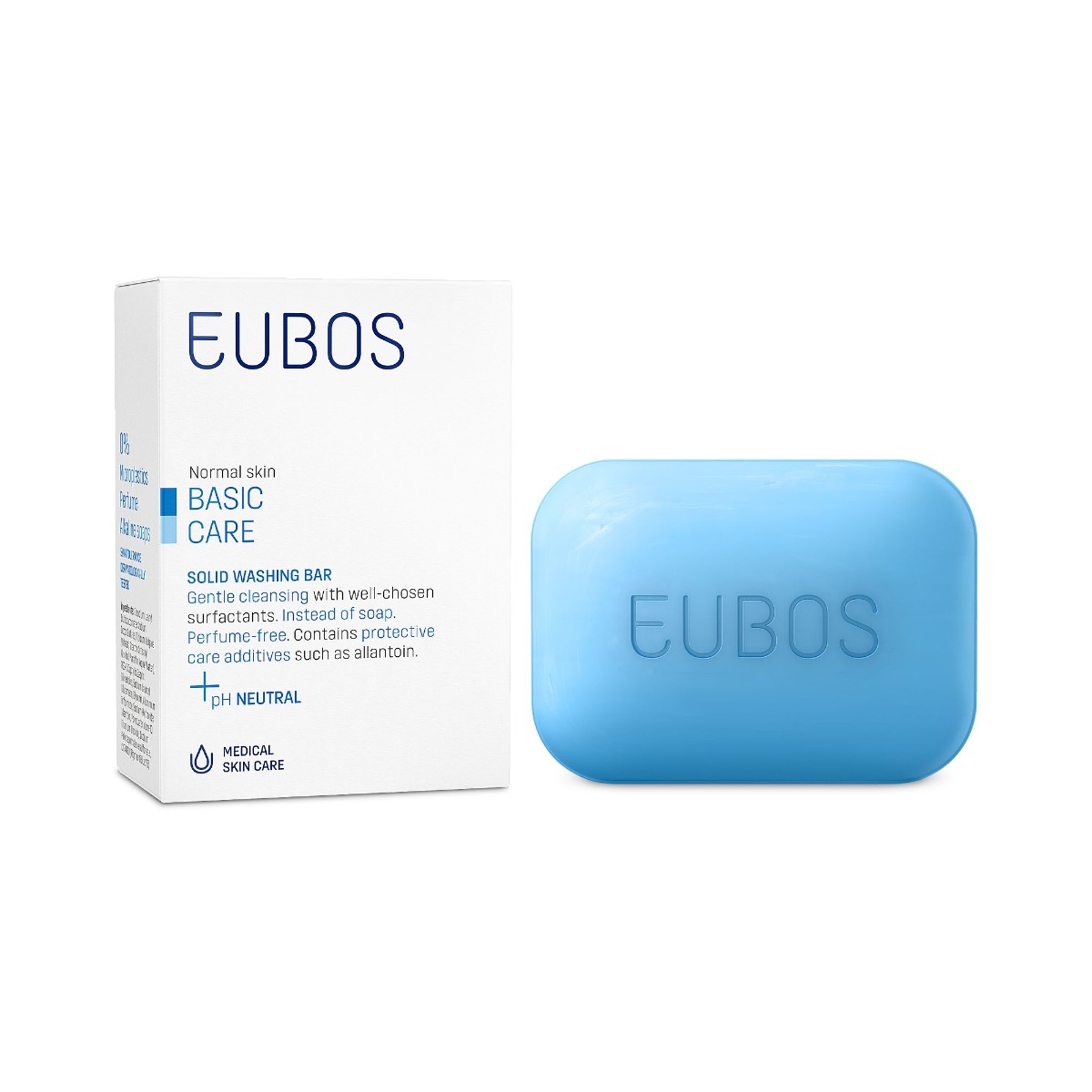 EUBOS Bacis Care Tuhé mýdlo modré 125 g EUBOS