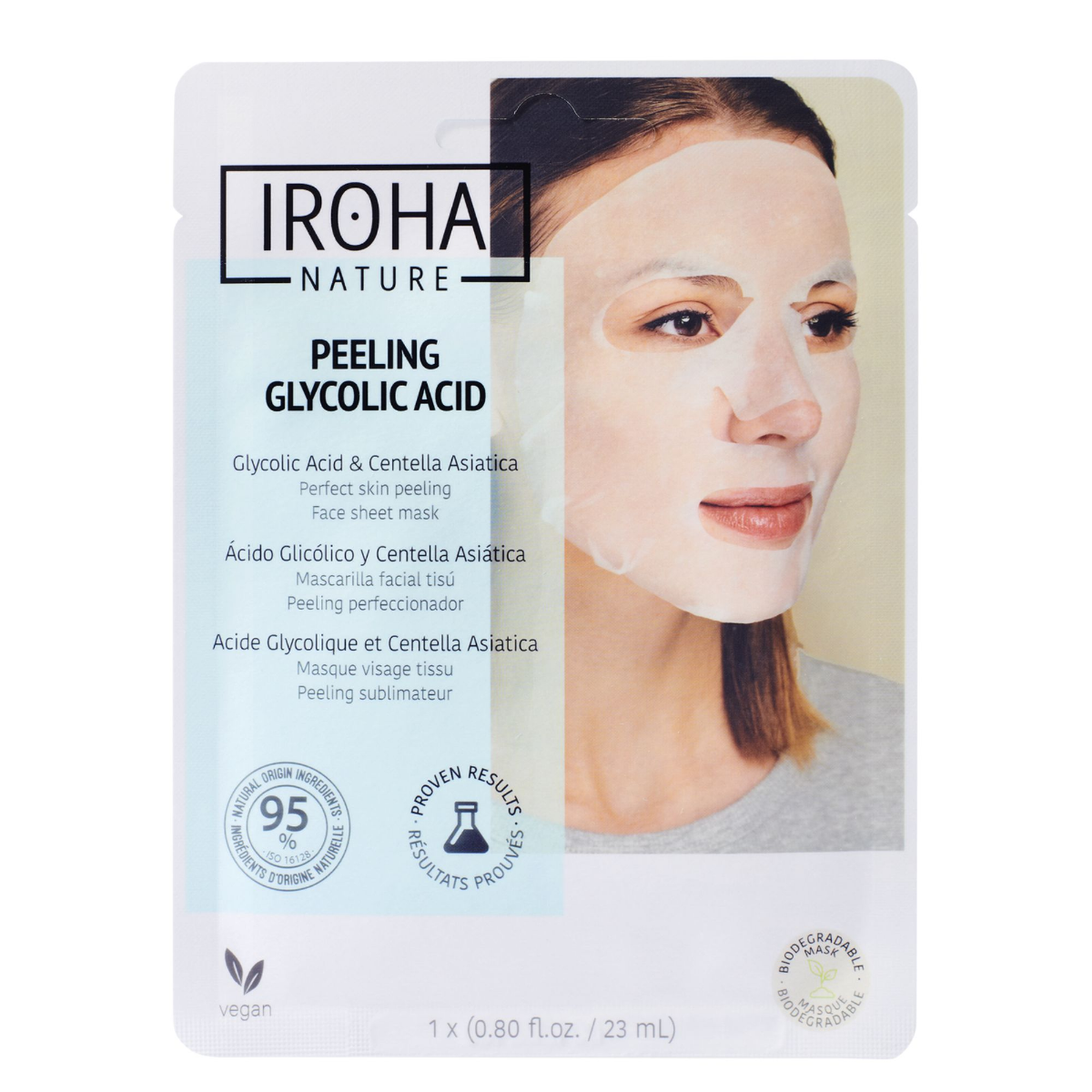 Iroha nature Peelingová obličejová maska Glycolic acid & Centella 20 ml Iroha nature