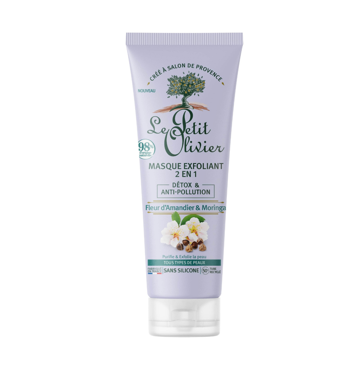 Le Petit Olivier Exfoliační maska a peeling 2v1 mandlový květ a moringa 75 ml Le Petit Olivier