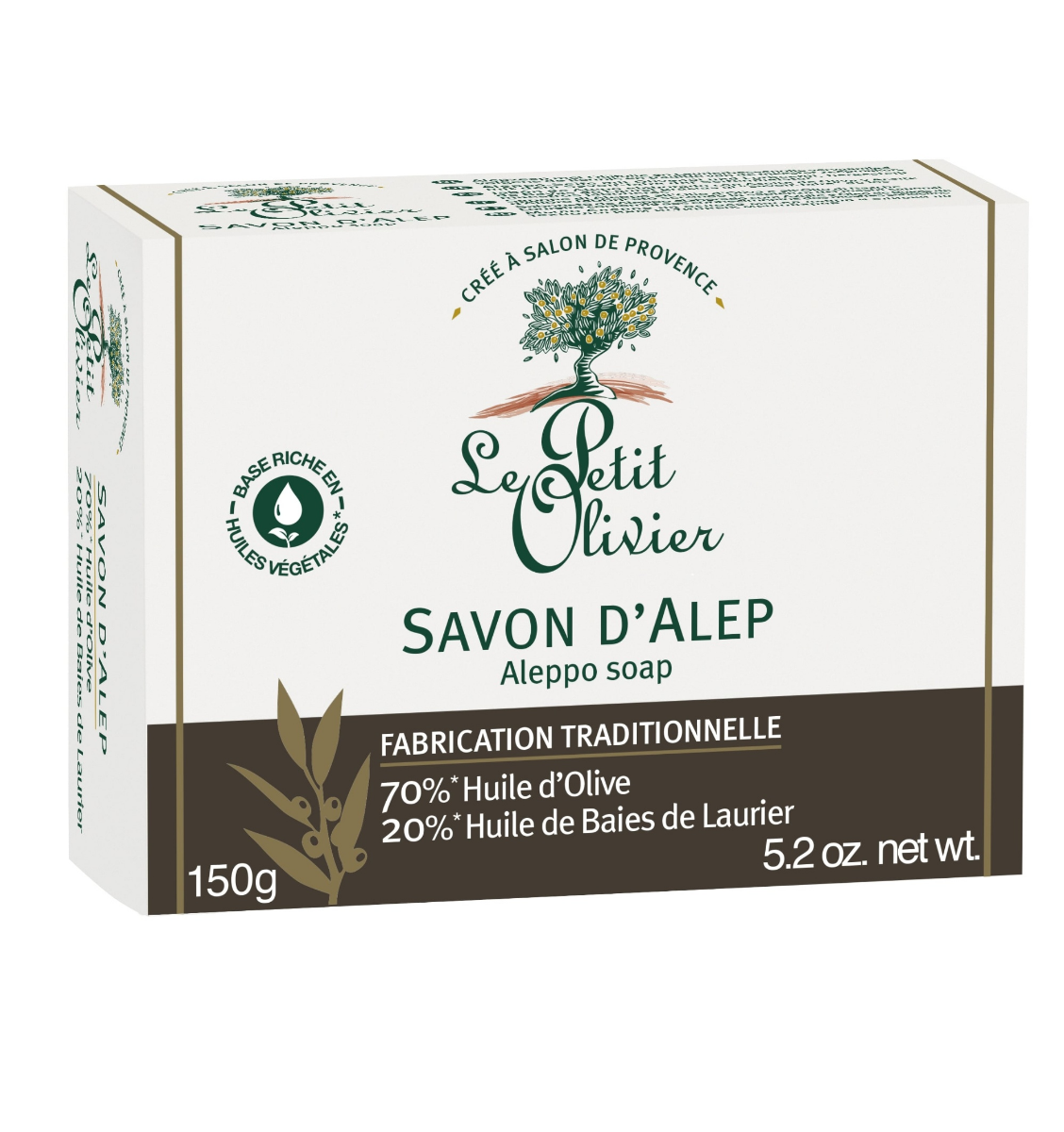 Le Petit Olivier Mýdlo Aleppo s olivovým a vavřínovým olejem 150 g Le Petit Olivier
