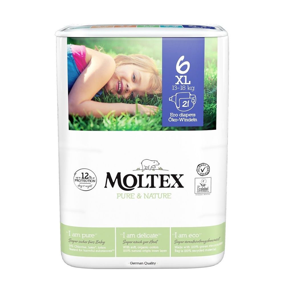 Moltex Pure & Nature XL 13-18 kg dětské pleny 21 ks Moltex Pure & Nature