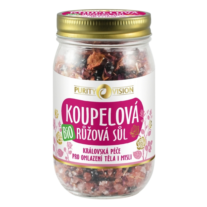 Purity Vision BIO Růžová koupelová sůl 400 g Purity Vision