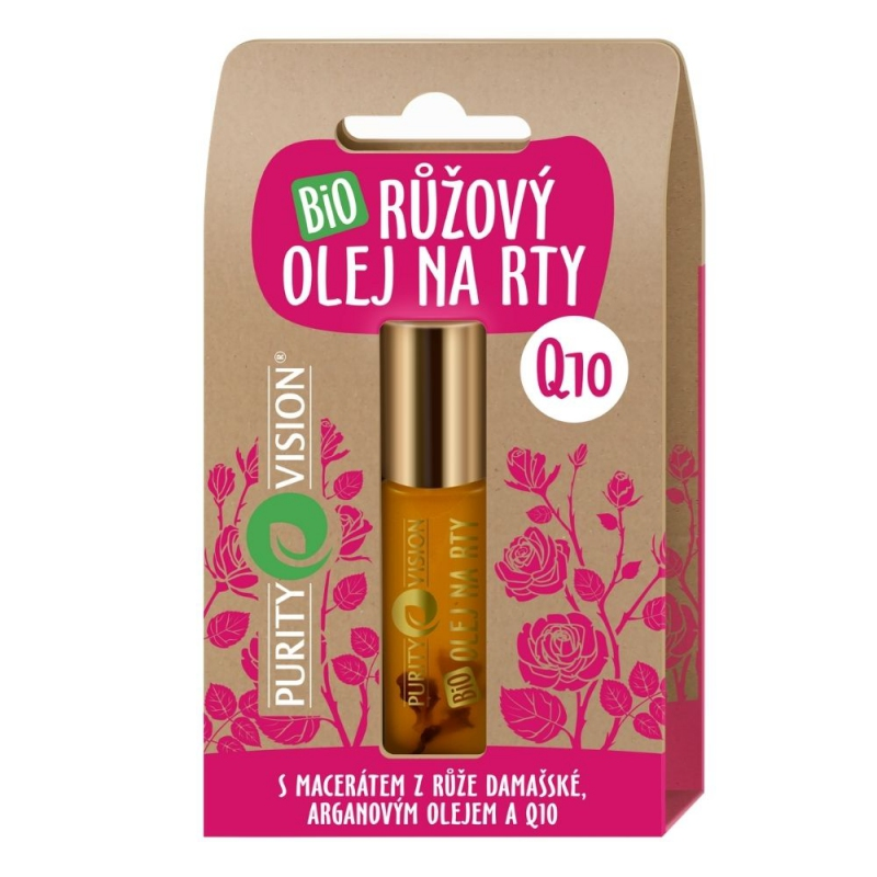 Purity Vision BIO Růžový olej na rty s Q10 10 ml Purity Vision