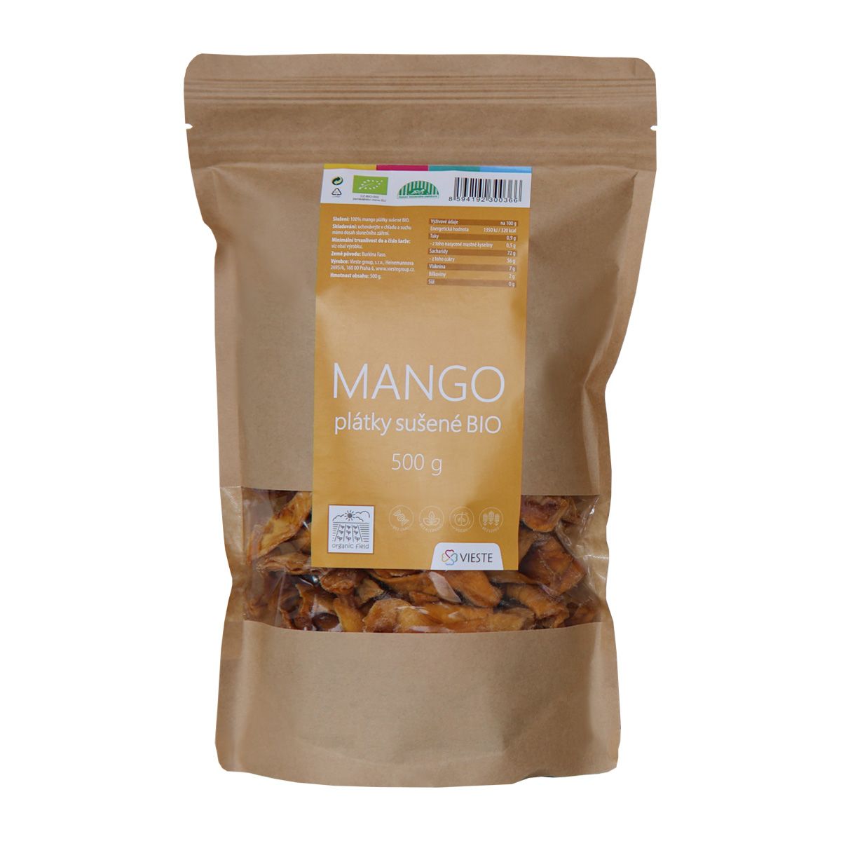 Vieste Mango plátky sušené BIO 500 g Vieste