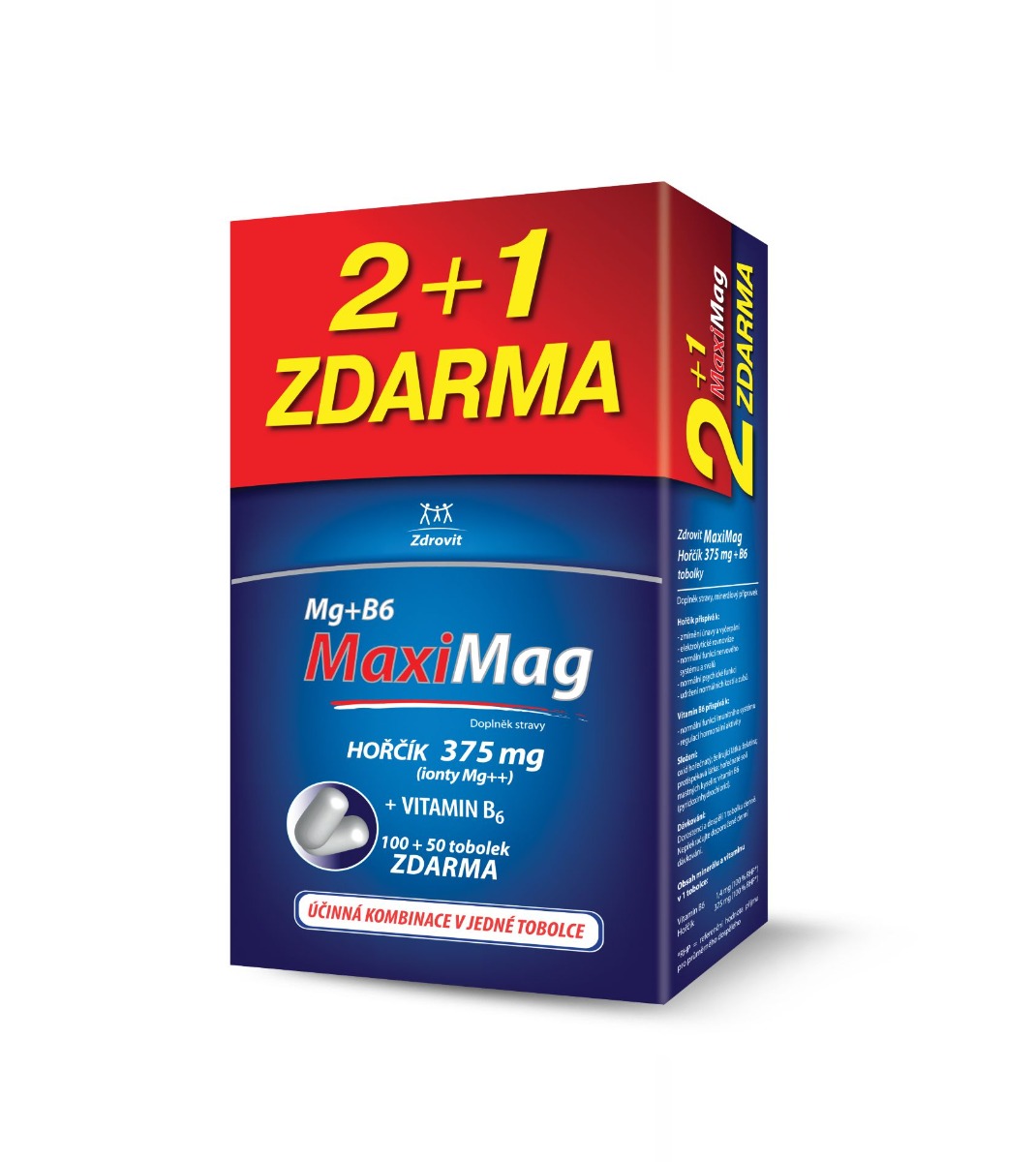 Zdrovit MaxiMag Hořčík 375 mg + B6 100+50 tobolek Zdrovit