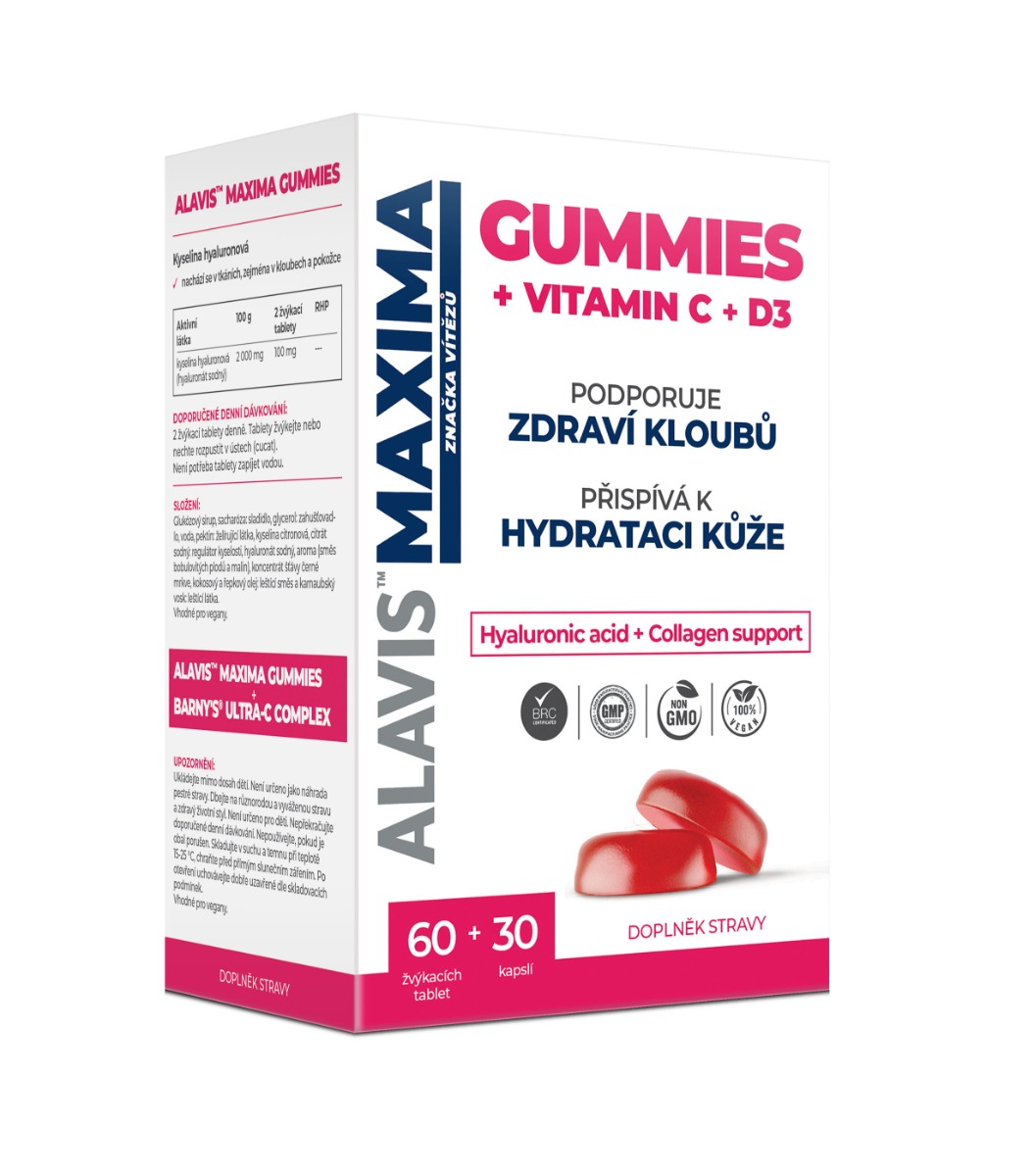 Alavis Maxima Gummies Vitamin C + D3 60 žvýkacích tablet + 30 kapslí Alavis