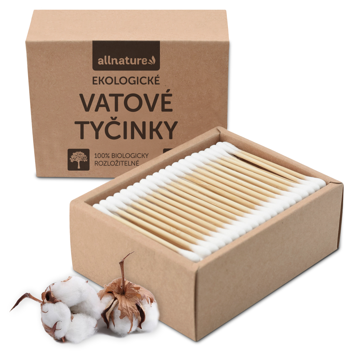 Allnature Ekologické vatové tyčinky 200 ks Allnature