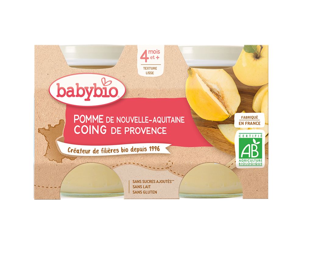 Babybio Jablko a kdoule 2x130 g Babybio