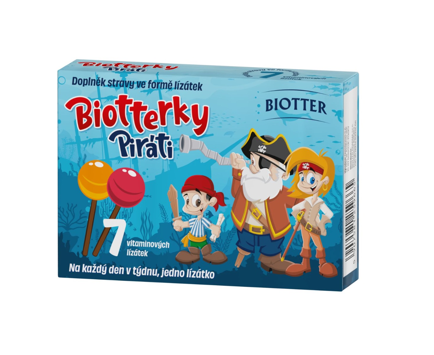 Biotter Biotterky Piráti vitamínová lízátka 7 ks Biotter