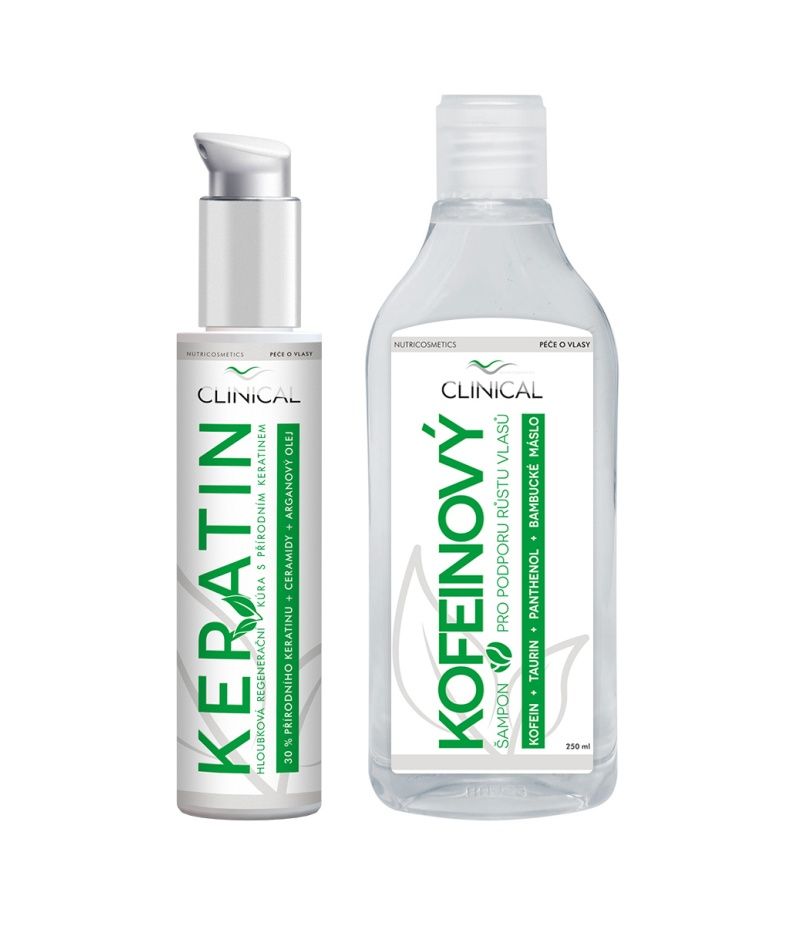 Clinical Keratin kúra 100 ml + Kofeinový šampon 250 ml Clinical