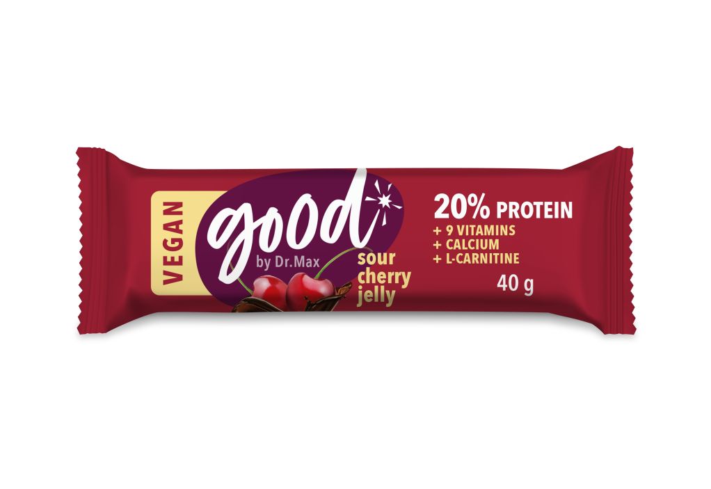 Dr. Max Protein Bar 20% Sour Cherry Vegan proteinová tyčinka 40 g Dr. Max