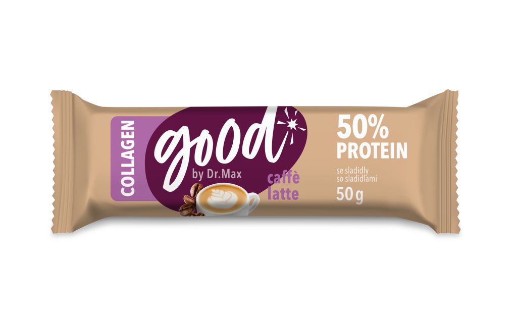 Dr. Max Protein Bar 50% Caffe Latte Collagen proteinová tyčinka 50 g Dr. Max